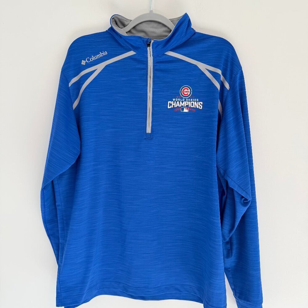 🏆 Columbia Cubs 2016 World Series Champions Quarter-Zip Pullover – Size L